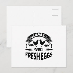 Mooie verse eieren van de boerderij  briefkaart