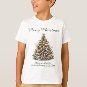 Mooie Versierde Kerstboom Overeenkomstige Familie T-shirt