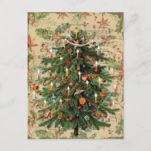 Mooie versierde Victoriaanse kerstboom Briefkaart
