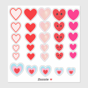 Mooie verzameling liefdeshartjes sticker