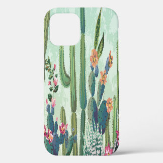 Mooie Vetplanten: Vintage Cactus Patroon iPhone 12 Hoesje