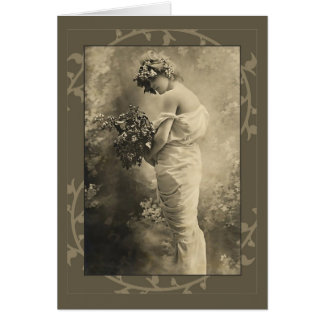 Mooie Victoriaans dame met snijbloemen