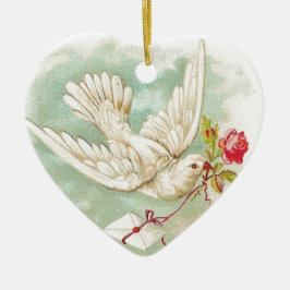 MOOIE  Victoriaans Duifletter Keramisch Ornament