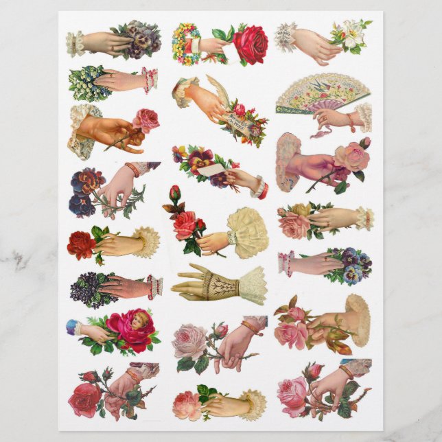 Mooie  Victoriaans Era Scrapbook Hand Whimsy (Voorkant)