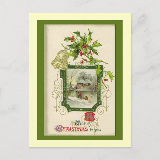 Mooie  Victoriaans kerst Kaart (Voorkant)