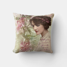 Mooie  Victoriaans Lady Actress-portret Kussen