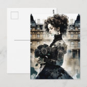 Mooie Victoriaans vrouw Briefkaart (Voorkant / Achterkant)