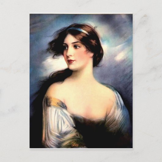 mooie Victoriaans vrouw met windenergie Briefkaart (Voorkant)