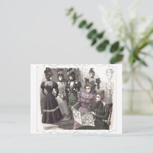 Mooie Victoriaans vrouwen in lange jurken Briefkaart (Staand voorkant)