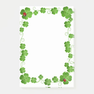 Mooie vierbladige klavers en lieveheersbeestjes post-it® notes
