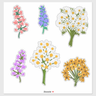 Mooie Vilt Look Bloem Boeketten Daisies Sticker
