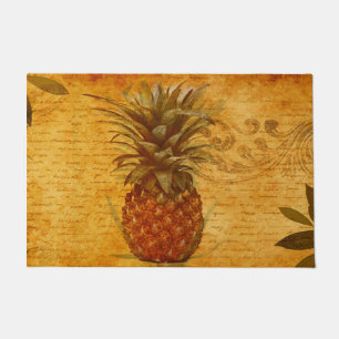 Mooie Vintage Ananas Franse Calligrafie Deurmat