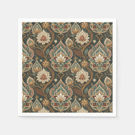 Mooie Vintage Art Nouveau Bloemenschildering Patro Servet