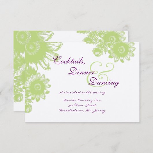 Mooie Vintage Bloem Bruiloft RSVP Kaart (Voorkant / Achterkant)