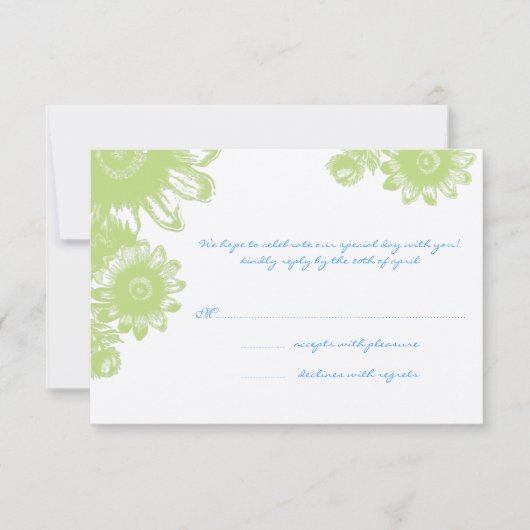 Mooie Vintage Bloem Bruiloft RSVP Kaart (Voorkant)