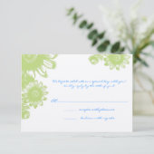 Mooie Vintage Bloem Bruiloft RSVP Kaart (Staand voorkant)