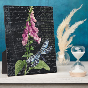 Mooie Vintage Bloem & Vlinder Botanische Tafel Fotoplaat