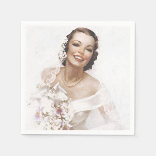 Mooie Vintage Bruid Servet (Voorkant)