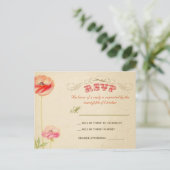 Mooie vintage bruiloft RSVP briefkaarten (Staand voorkant)