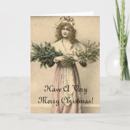 Mooie Vintage Engel Prettig Kerstmis Kaart