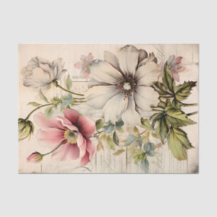 Mooie vintage geïnspireerde botanische bloemen tissuepapier