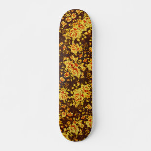 Mooie vintage gele bloemen   skateboard