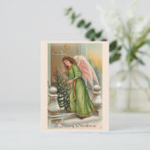 Mooie Vintage Kerst Classic Kaart (Staand voorkant)