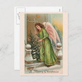 Mooie Vintage Kerst Classic Kaart (Voorkant / Achterkant)