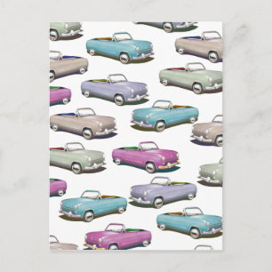 Mooie vintage klassieke auto's patroon briefkaart