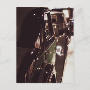 Mooie vintage klassieke autoshowroom briefkaart