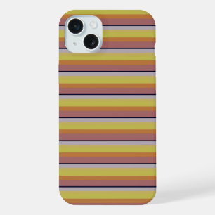 Mooie vintage kleuren strepen iPhone 15 plus case