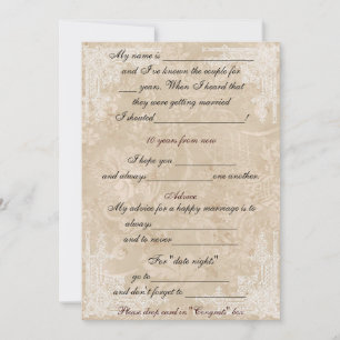 Mooie vintage papier witte kant advies commentaar kaart