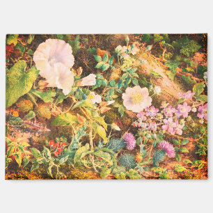 Mooie vintage petunia's bloemen bloemenschildering magneet
