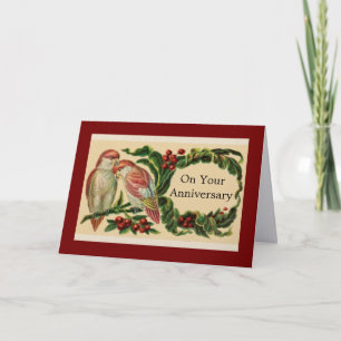 Mooie Vintage Vogels Verjaardagskaart Kaart