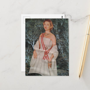 Mooie vintage vrouw in een bos collage briefkaart