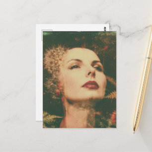 Mooie Vintage Vrouw Nep Vintage Fotografie Briefkaart