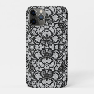 Mooie vintage zwart witte paisley patronen iPhone 11 pro hoesje