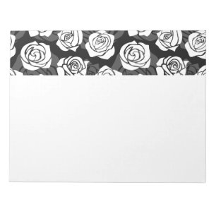 Mooie vintage zwarte en witte rozen notitieblok
