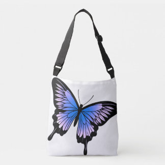 Mooie Violet Butterfly Cross Body Canvas tas
