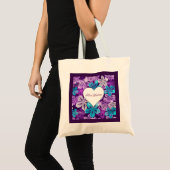 Mooie Violet floral Tote Bag (Voorkant (product))