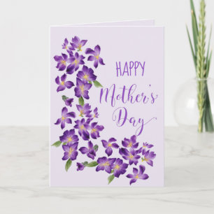 Mooie Violets Floral Moederdag Foto Kaart