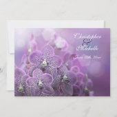 Mooie violette orchideeën bloem bruiloft kaart (Voorkant)