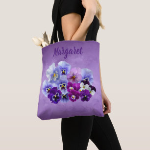 Mooie Viooltjes Gepersonaliseerde Bloemetas Draagtas