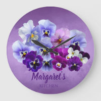 Mooie Viooltjes Gepersonaliseerde Bloemkeukenklok