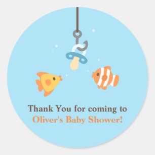 Mooie Vis Aas Vis Thema Baby Shower Stickers