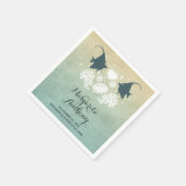 Mooie vis paar strand bruiloft papier servetten (Hoek)