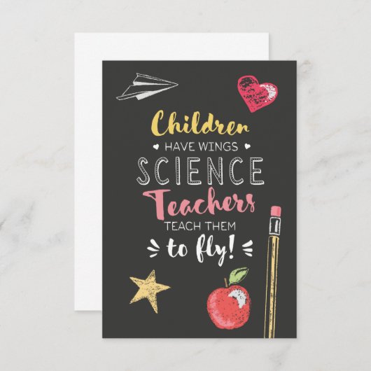 Mooie Vleugels Citaat - Wetenschapsleraren Bedankkaart (Voorkant / Achterkant)