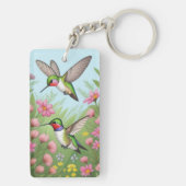 Mooie Vliegende Humminbirds Sleutelhanger (achterkant)