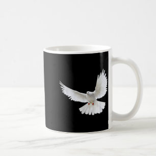 Mooie Vliegende Vreedzame Witte Duif Foto Silhouet Koffiemok