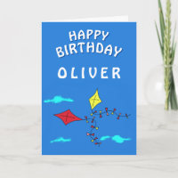 Mooie Vliegers Blauw Rood Geel Gelukkige Verjaarda
